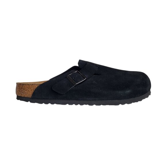 Birkenstock Boston Soft Footbed Clogs in Black Suede Men's Size 44 EU 11-11.5 US - Picture 2 of 11